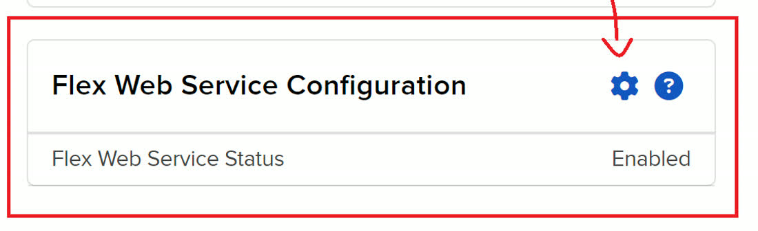 Bloque Flex Web Service Configuration, a la derecha de la página Flex Queries