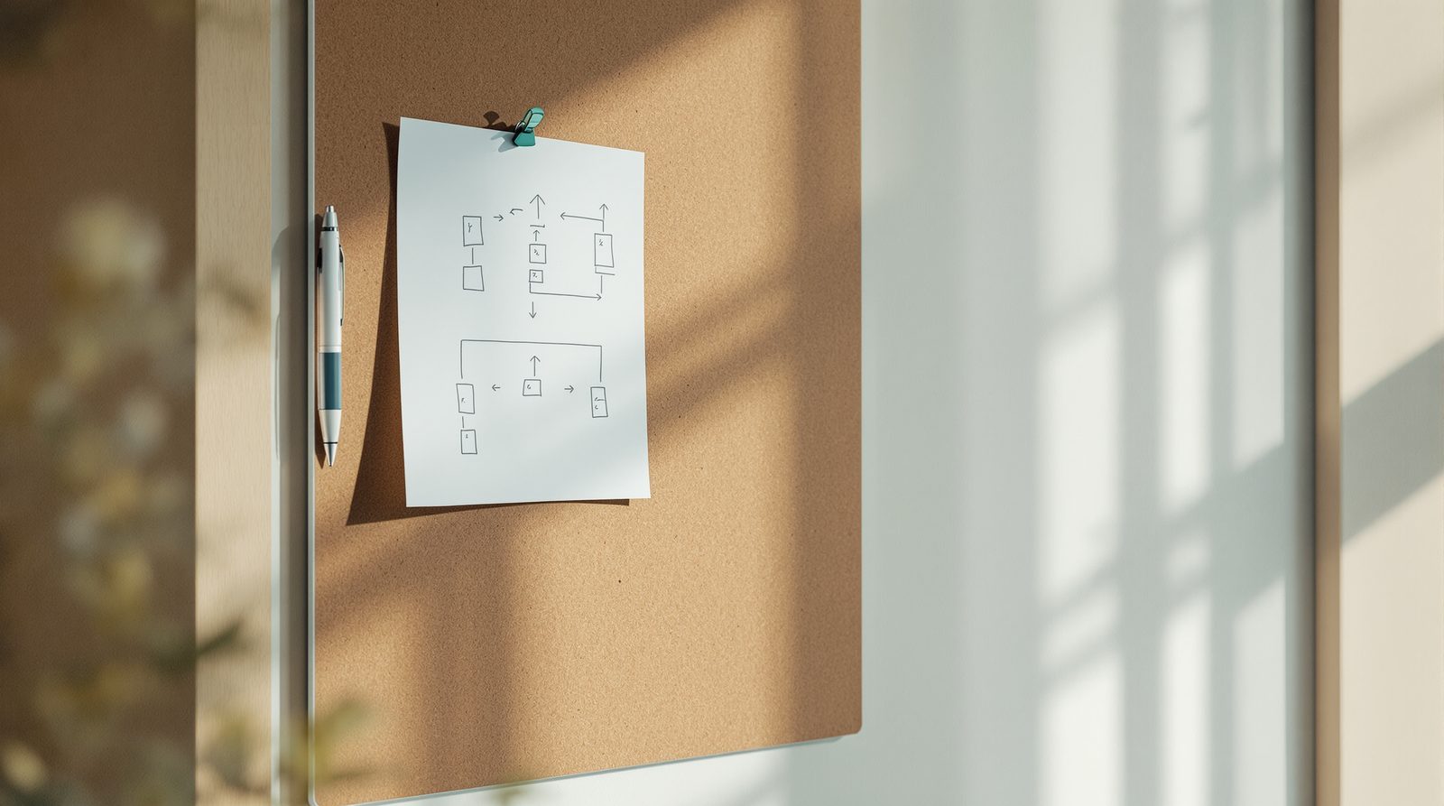 Une feuille manuscrite épinglée au mur : le plan de trading écrit avant l'ouverture